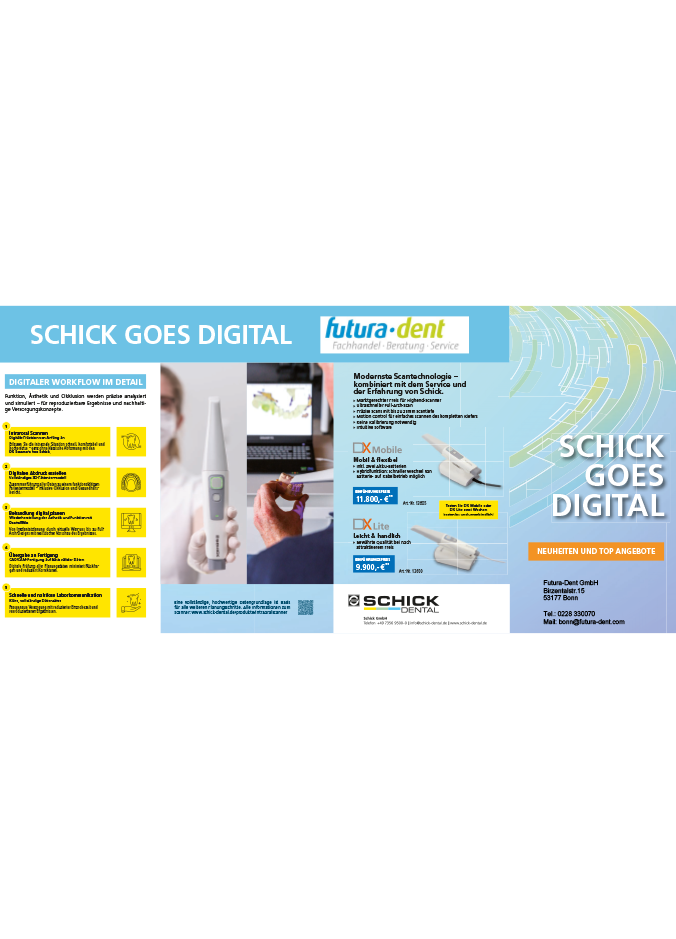 Schick Dental Laborangebote September bis Dezember 2026 - Futura Dent Bonn